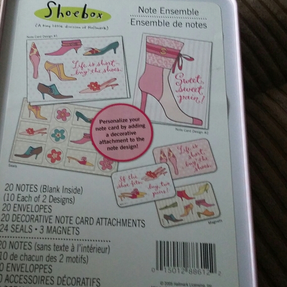 Shoe.box stationary metal box with 20.cards - Picture 4 of 4